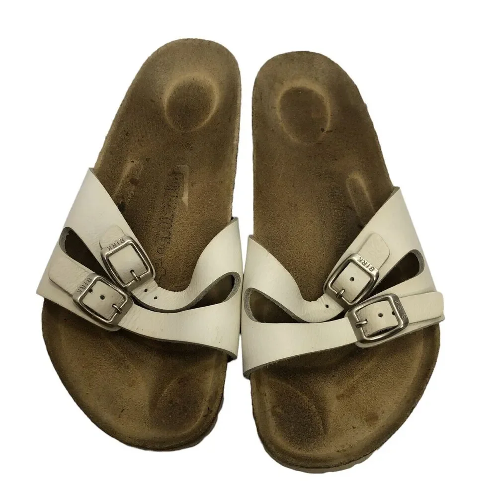 Birkenstock Ibiza Double Strap Slides Open Toe White Cork Sandals EU 40 Womens 9 - Picture 8 of 12
